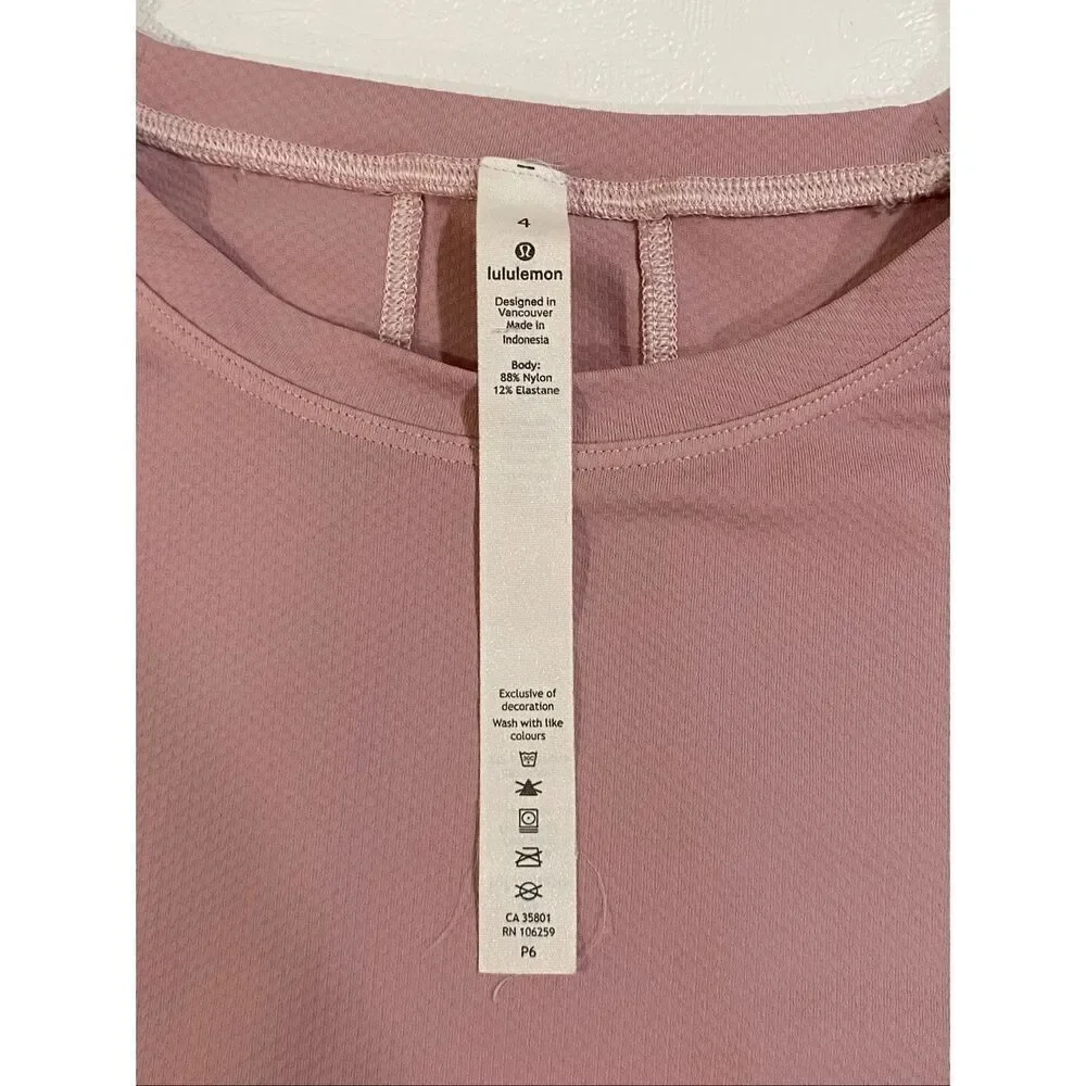 Lululemon Swiftly Tech Cropped Long Sleeve Top Pink Size 4